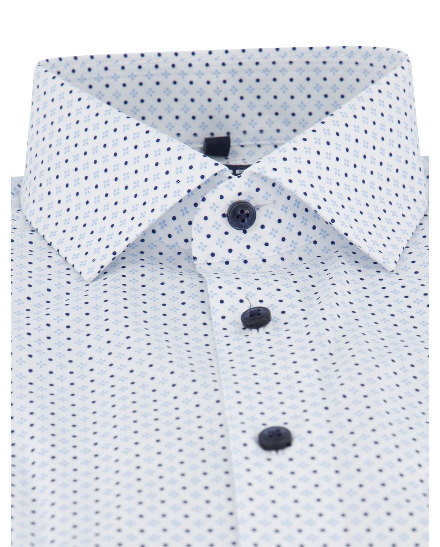 Olymp overhemd wit geprint katoen normale fit