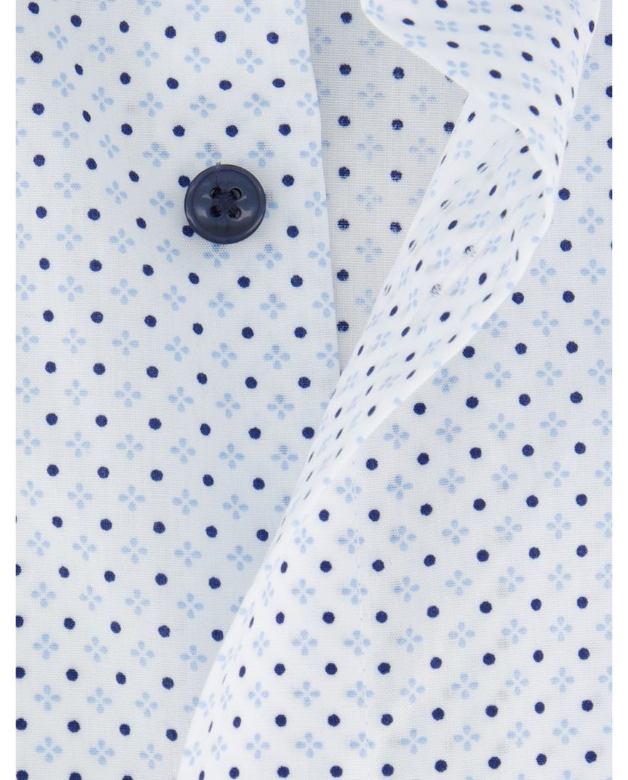 Olymp overhemd wit geprint katoen normale fit