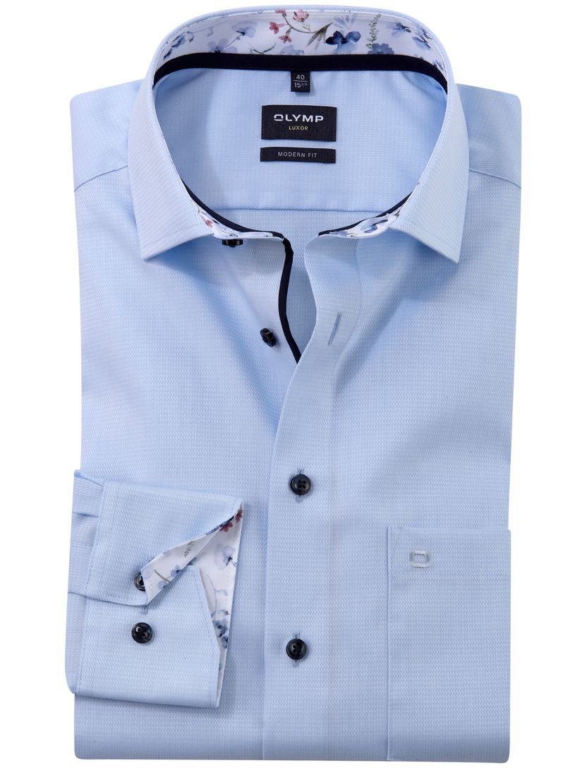 lichtblauw Olymp Luxor Modern Fit overhemd