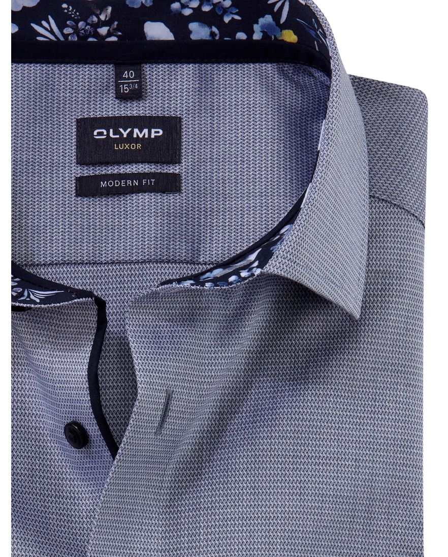 Olymp overhemd donkerblauw Modern Fit met borstzak