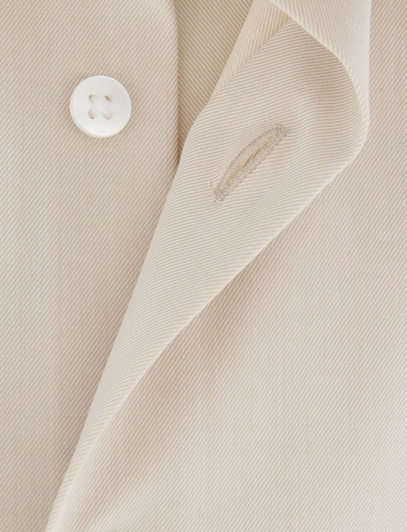 overhemd Olymp normale fit effen beige katoen