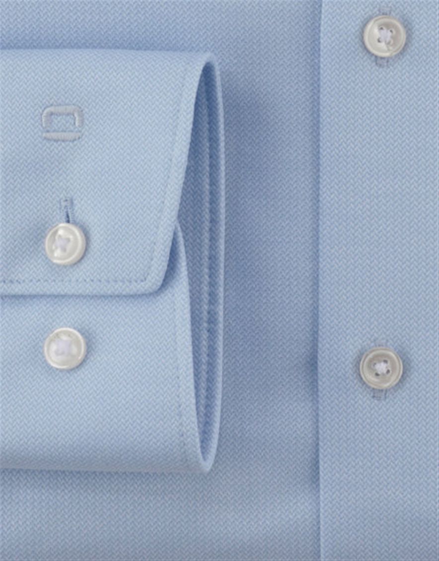 Olymp Luxor 24/7 modern fit business overhemd lichtblauw jersey