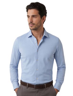 Olymp Olymp Luxor 24/7 modern fit business overhemd lichtblauw jersey