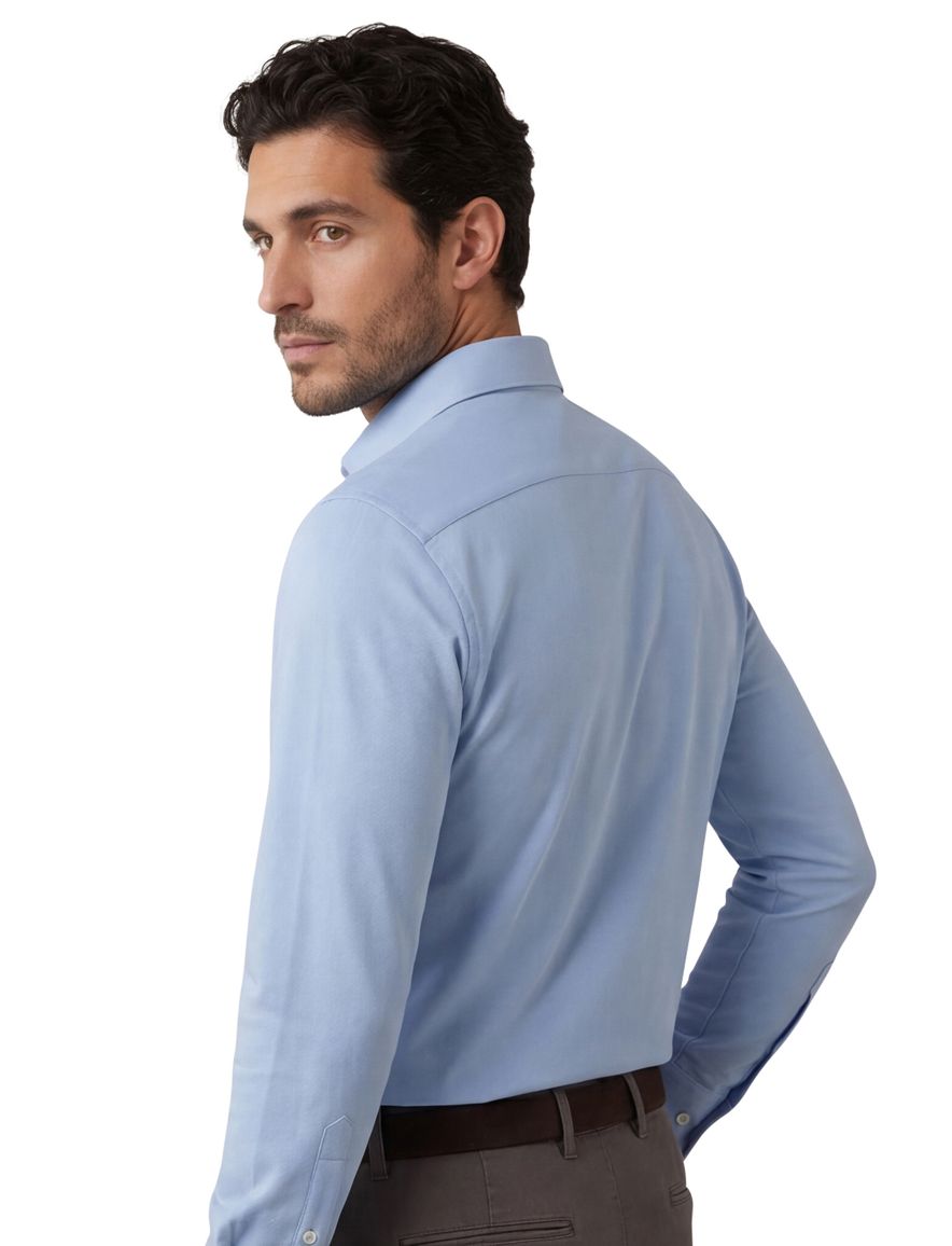 Olymp Luxor 24/7 modern fit business overhemd lichtblauw jersey