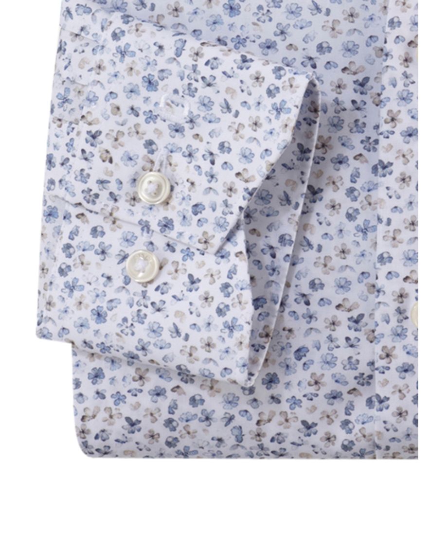 charmant Olymp overhemd wit blauw geprint Modern Fit