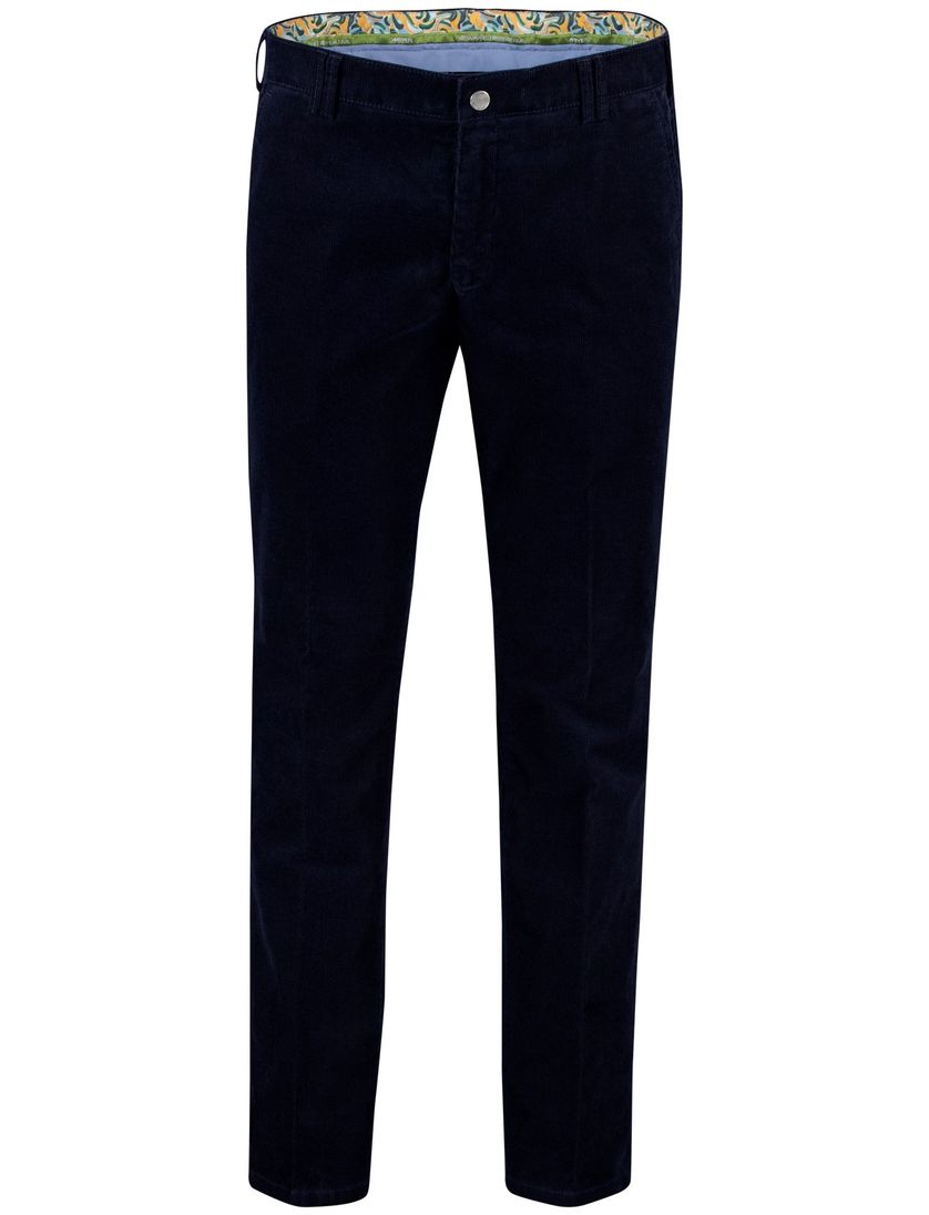 Meyer Rio pantalon effen corduroy donkerblauw