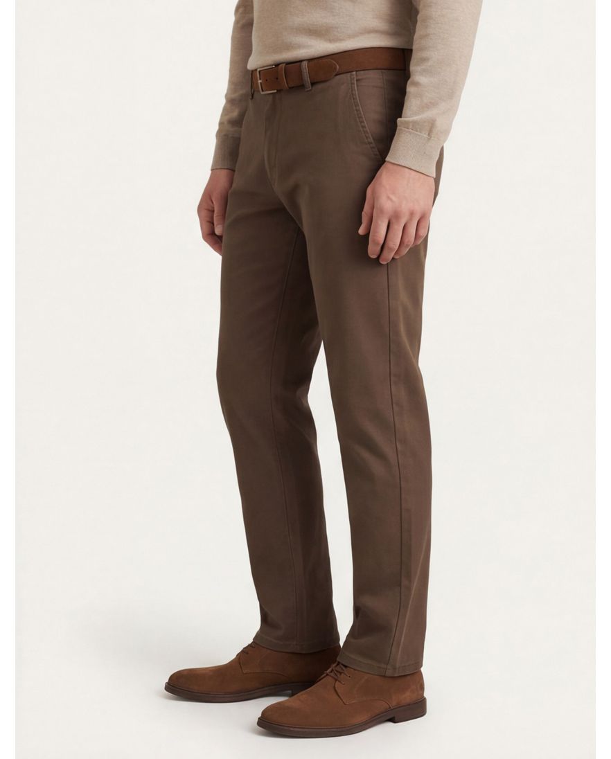 Meyer Pantalon bruin effen RIO chino