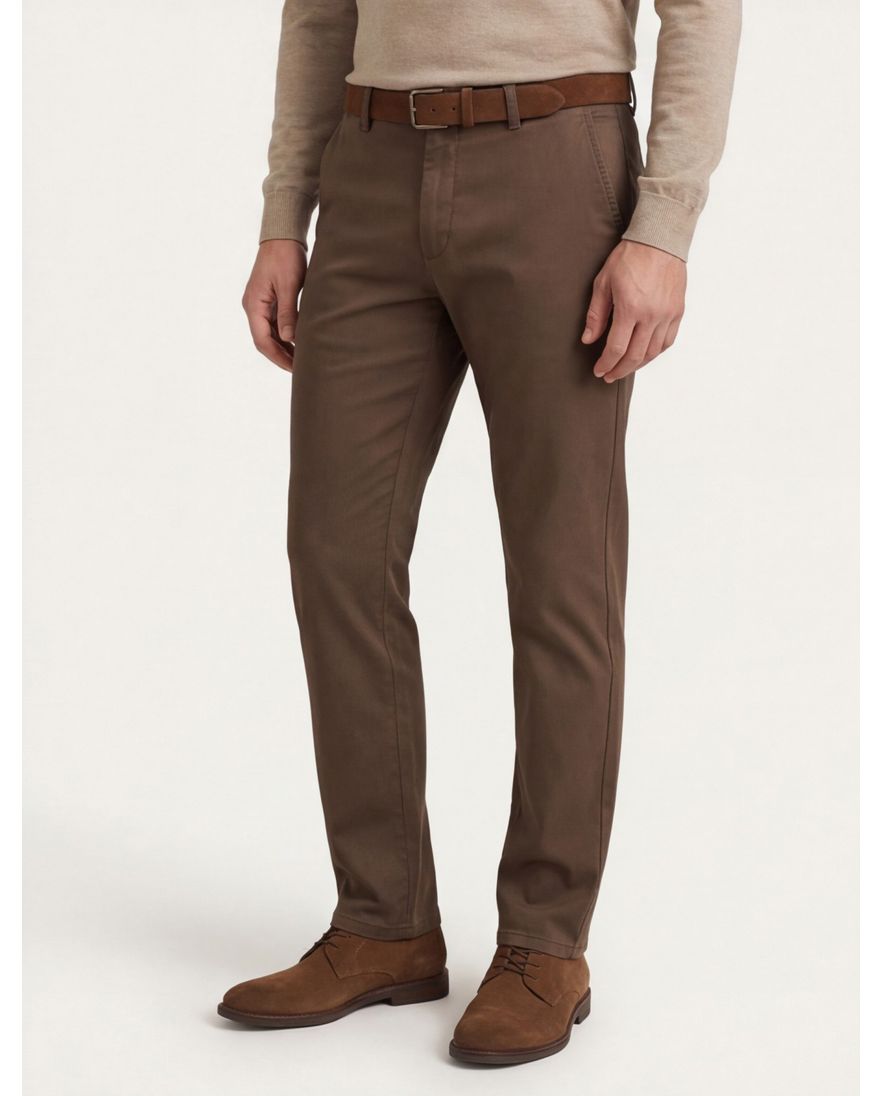 Meyer Pantalon bruin effen RIO chino