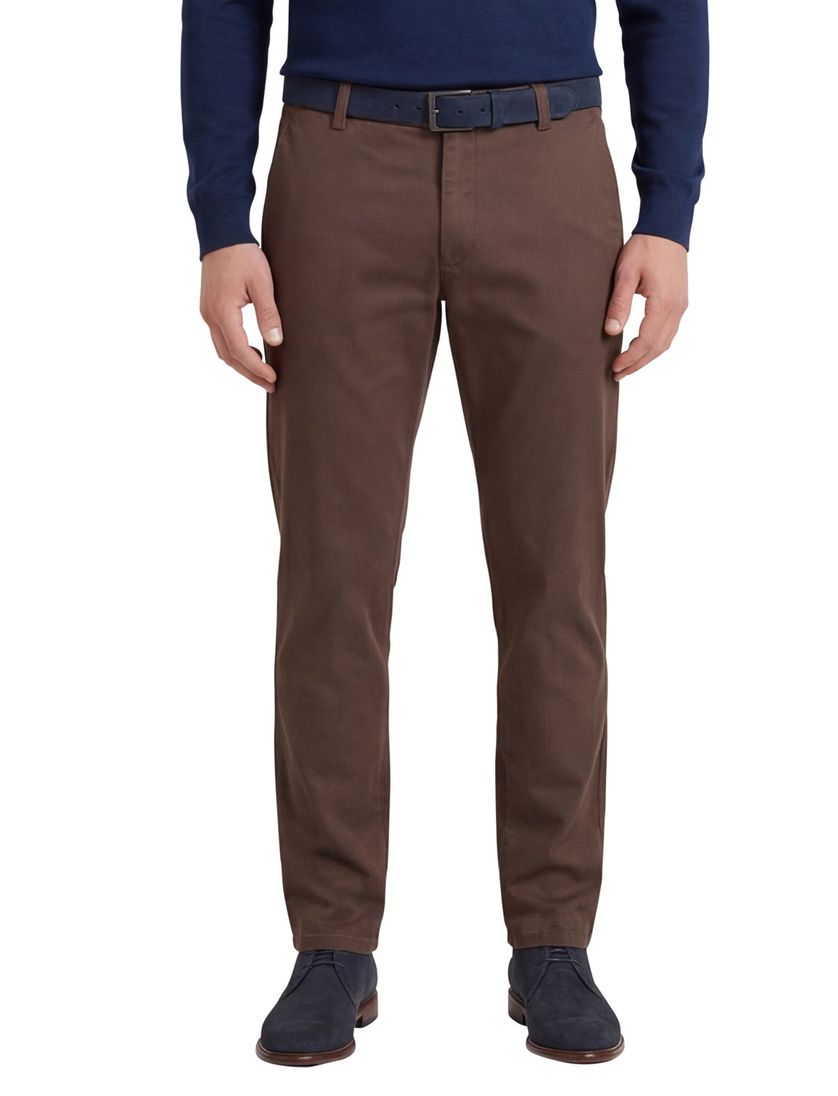 Meyer Pantalon bruin perfect fit katoen