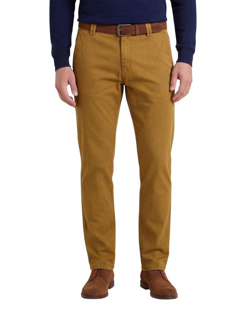 Meyer chino okergeel effen katoen