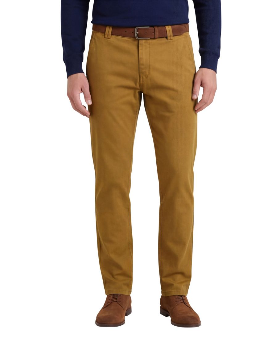Meyer chino okergeel effen katoen