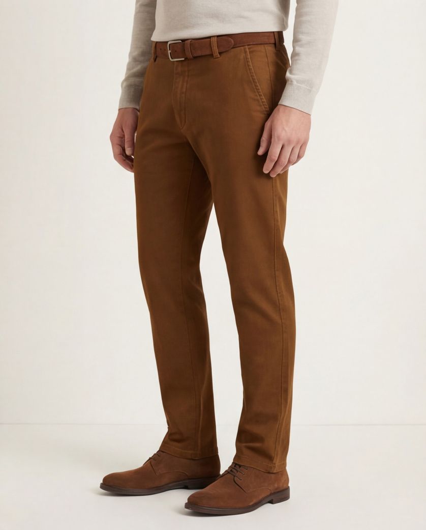 Meyer Pantalon bruin effen katoen