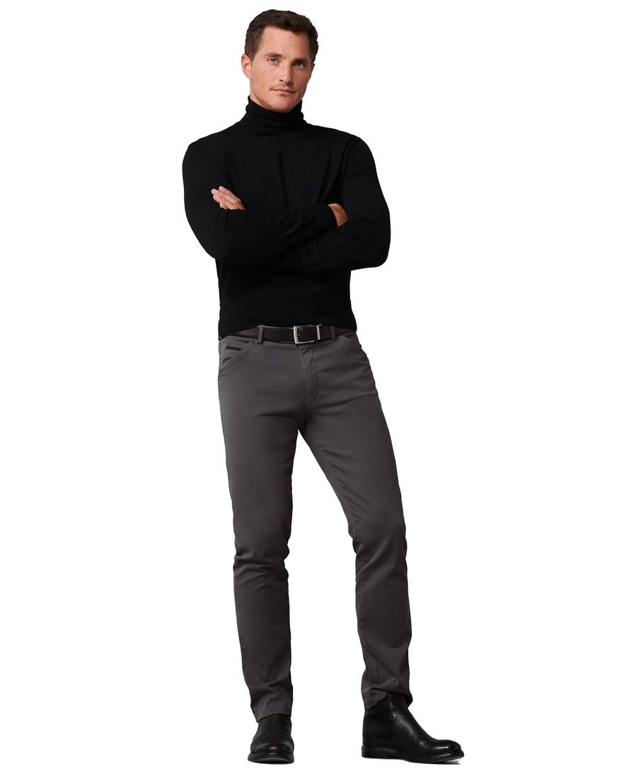 Meyer Chicago chino katoen grijs effen