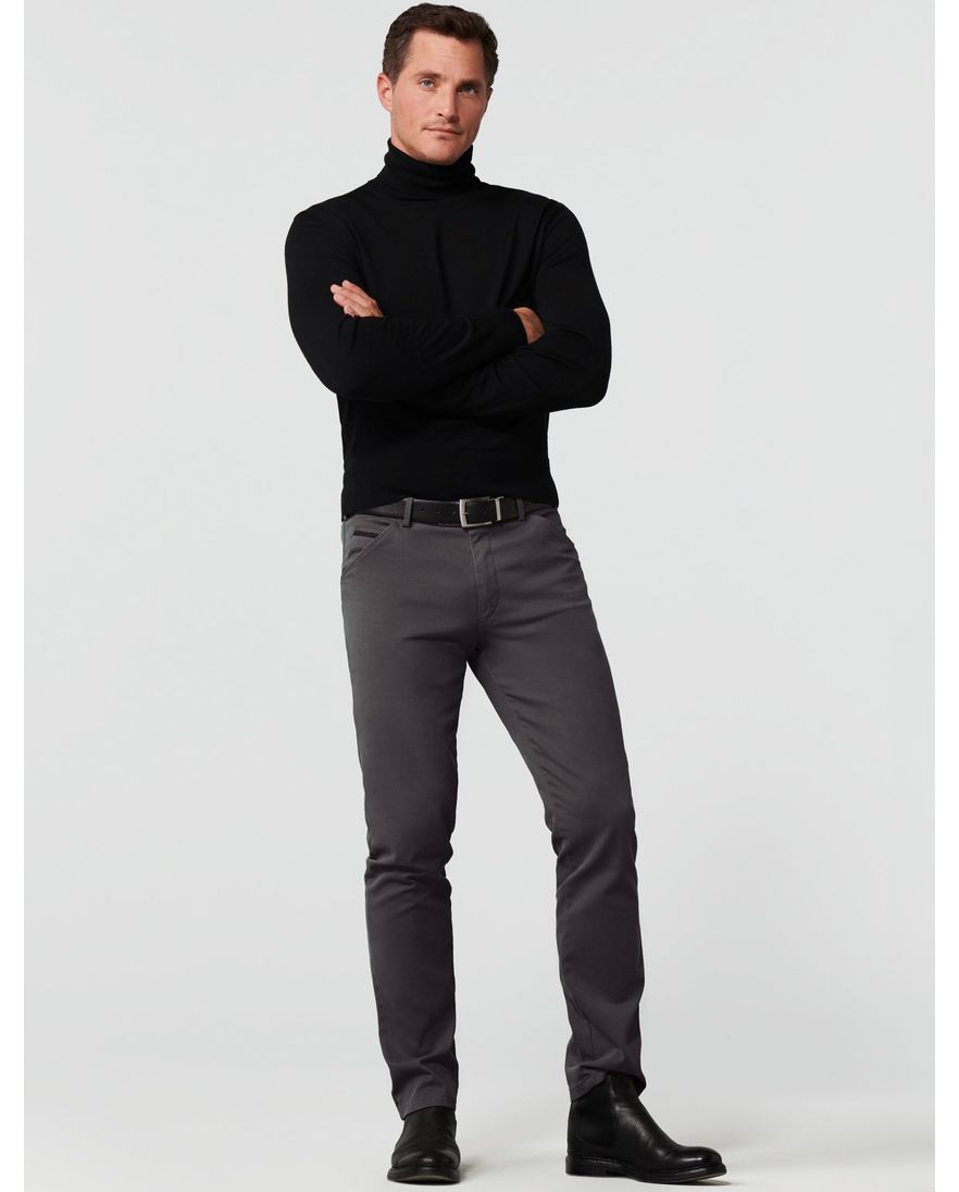 Meyer Chicago chino katoen grijs effen