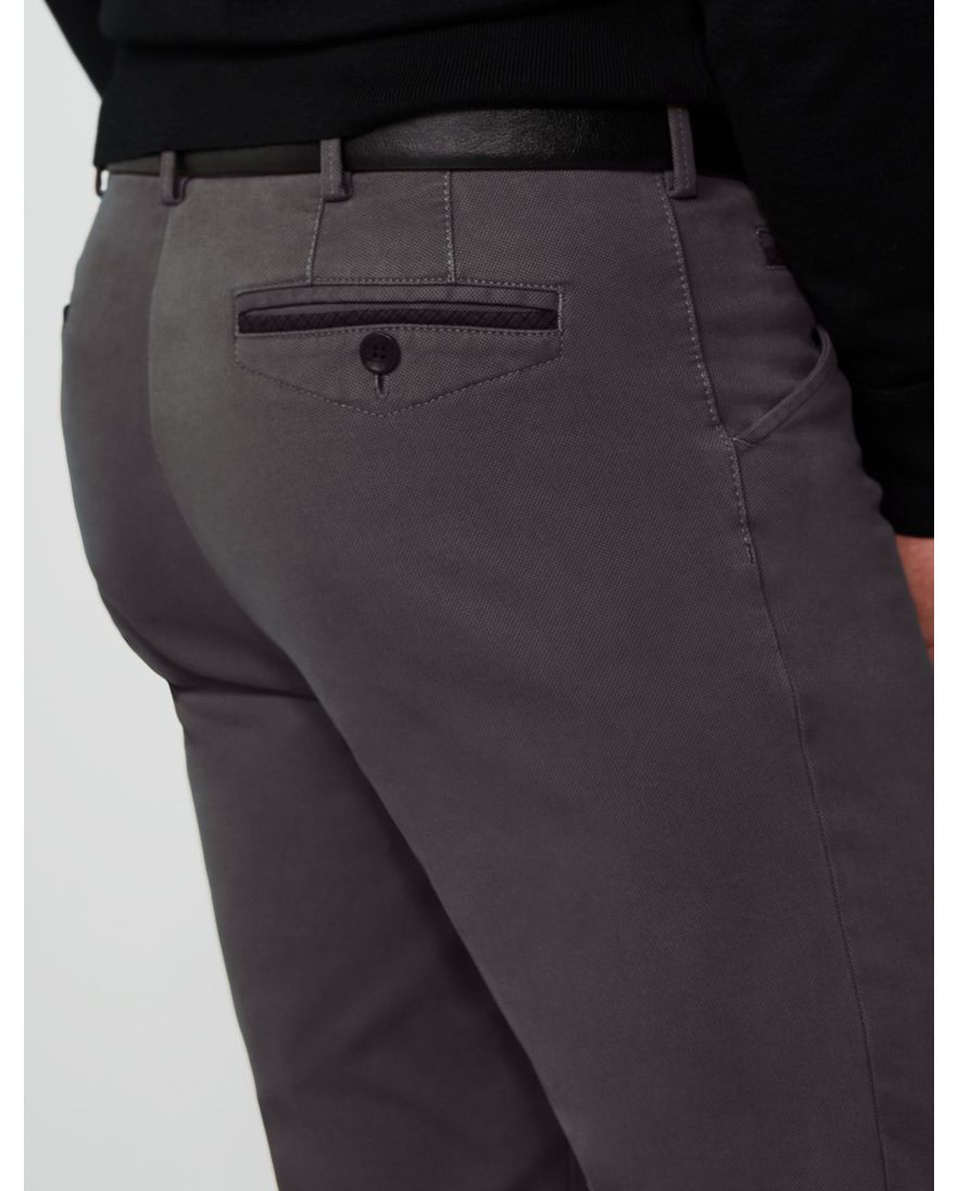 Meyer Chicago chino katoen grijs effen