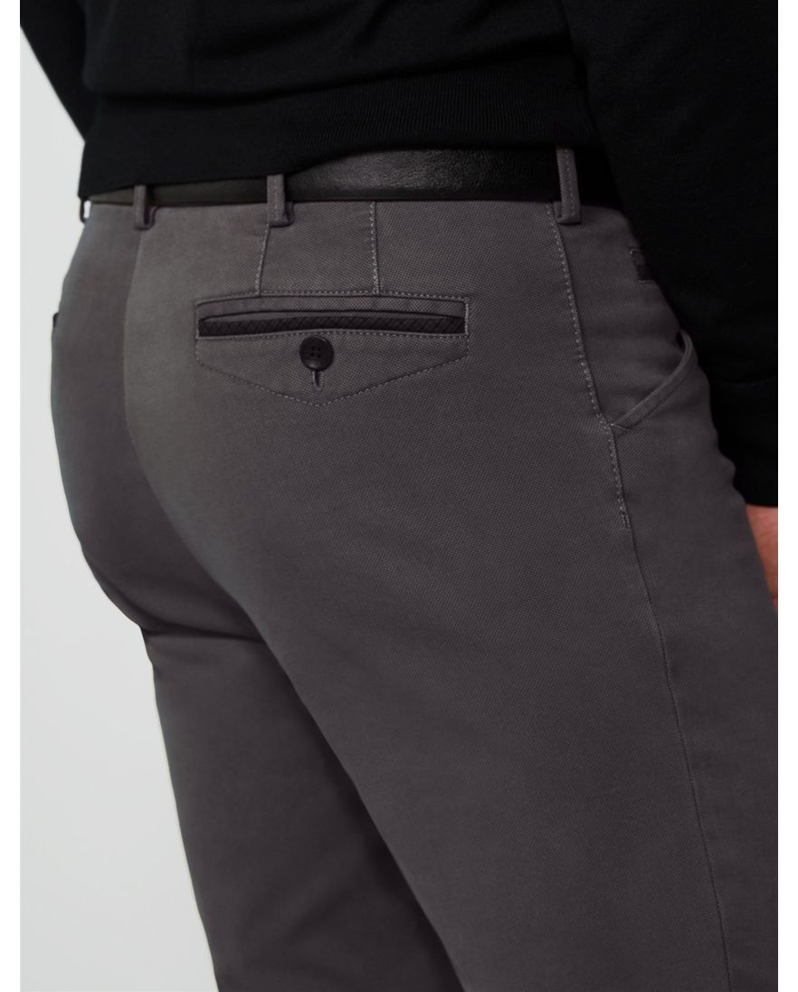 Meyer Chicago chino katoen grijs effen