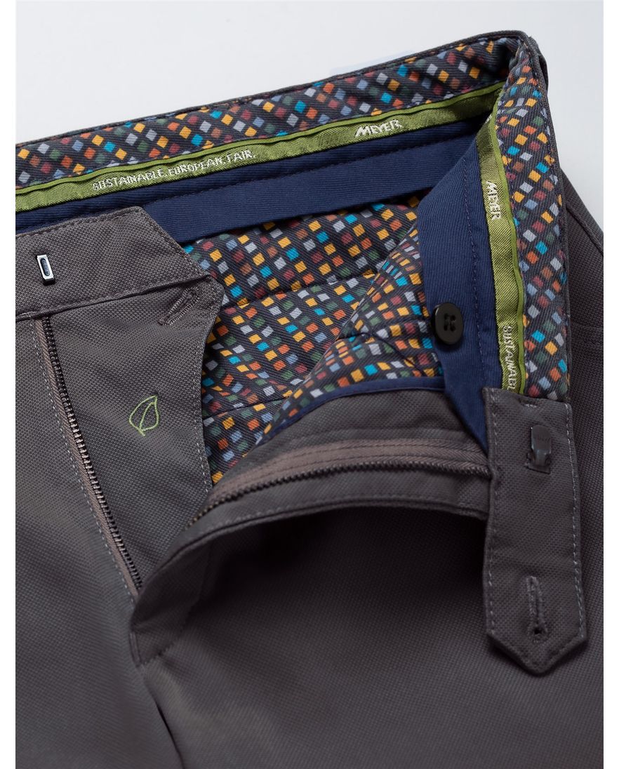 Meyer Chicago chino katoen grijs effen