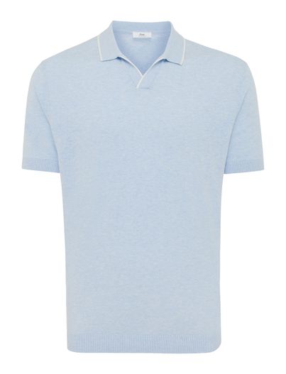 Gentiluomo Gentiluomo polo lichtblauw katoen gemeleerd