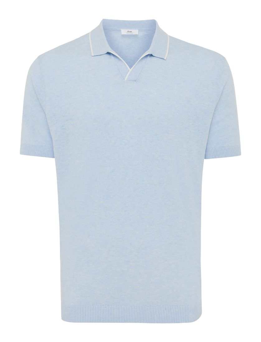 Gentiluomo polo lichtblauw katoen gemeleerd