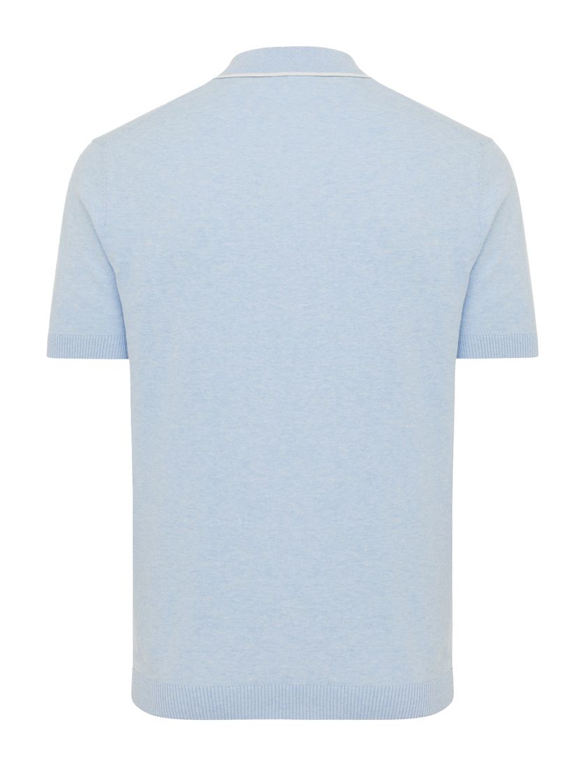 Gentiluomo polo lichtblauw katoen gemeleerd