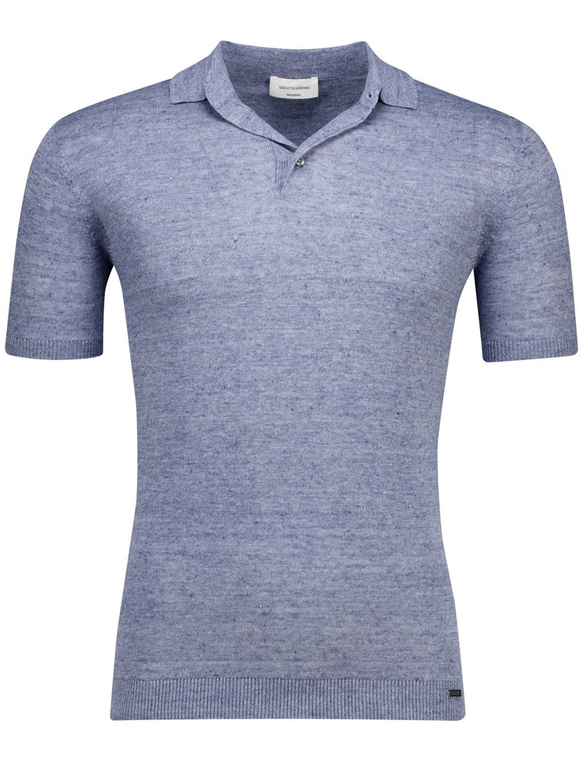 Gentiluomo polo blauw gemêleerd nylon