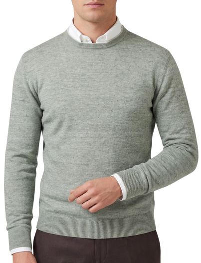 Gentiluomo Gentiluomo trui groen ronde hals gemêleerd