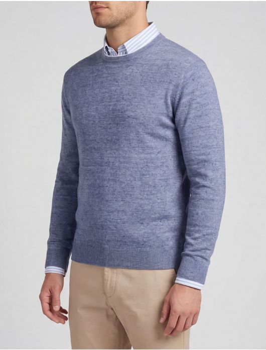 Gentiluomo trui blauw regular fit gemêleerd