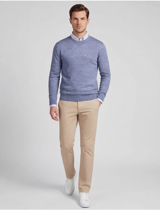 Gentiluomo trui blauw regular fit gemêleerd