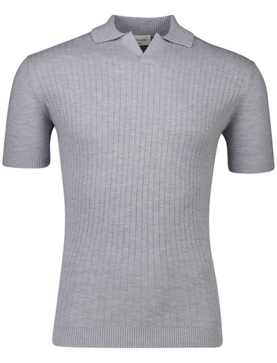 Gentiluomo Gentiluomo poloshirt grijs effen normale fit structuur