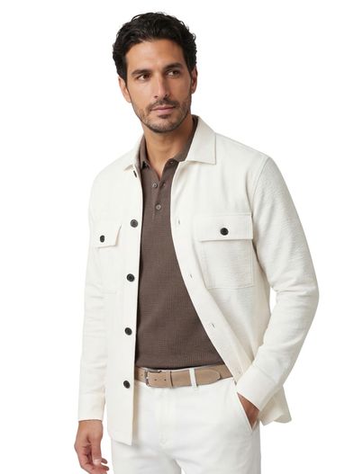Genti Genti overshirt creme normale fit