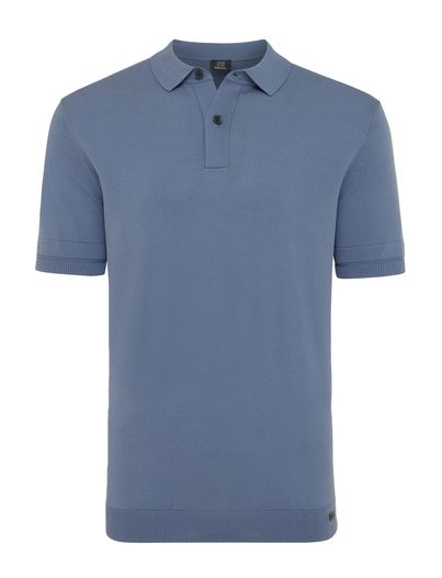 Genti Genti polo blauw effen