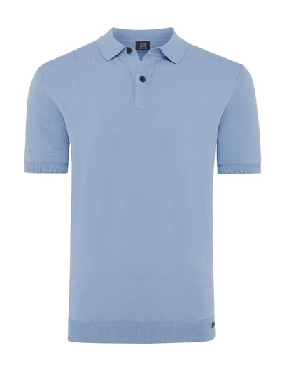 Genti Genti polo lichtblauw effen normale fit