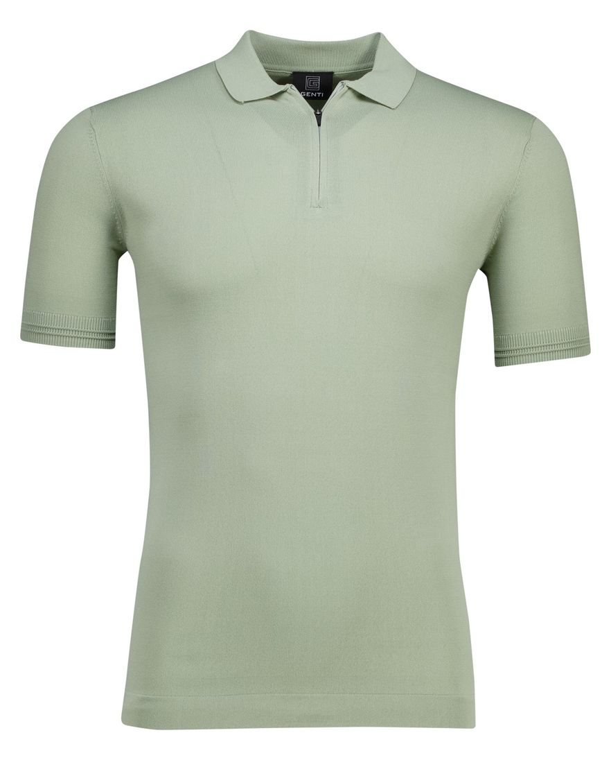 Genti polo groen effen normale fit