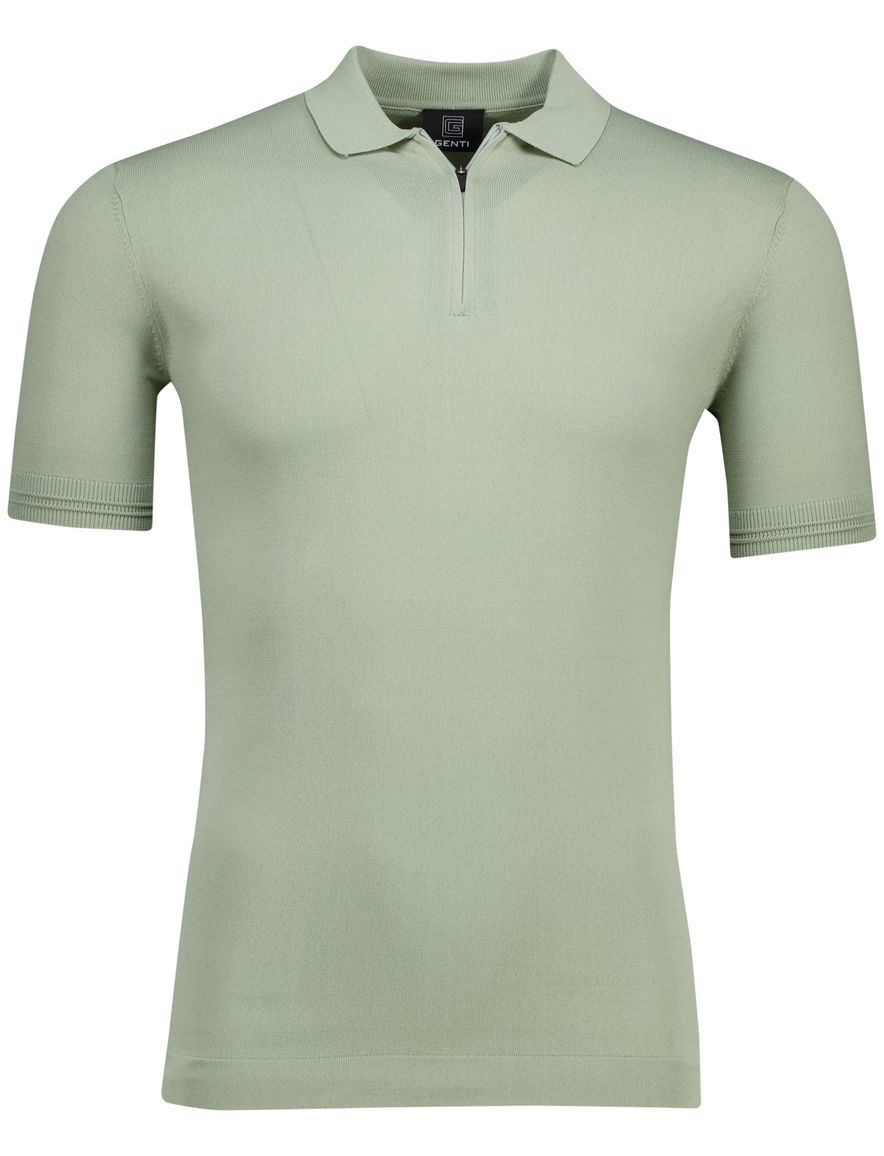 Genti polo groen effen normale fit