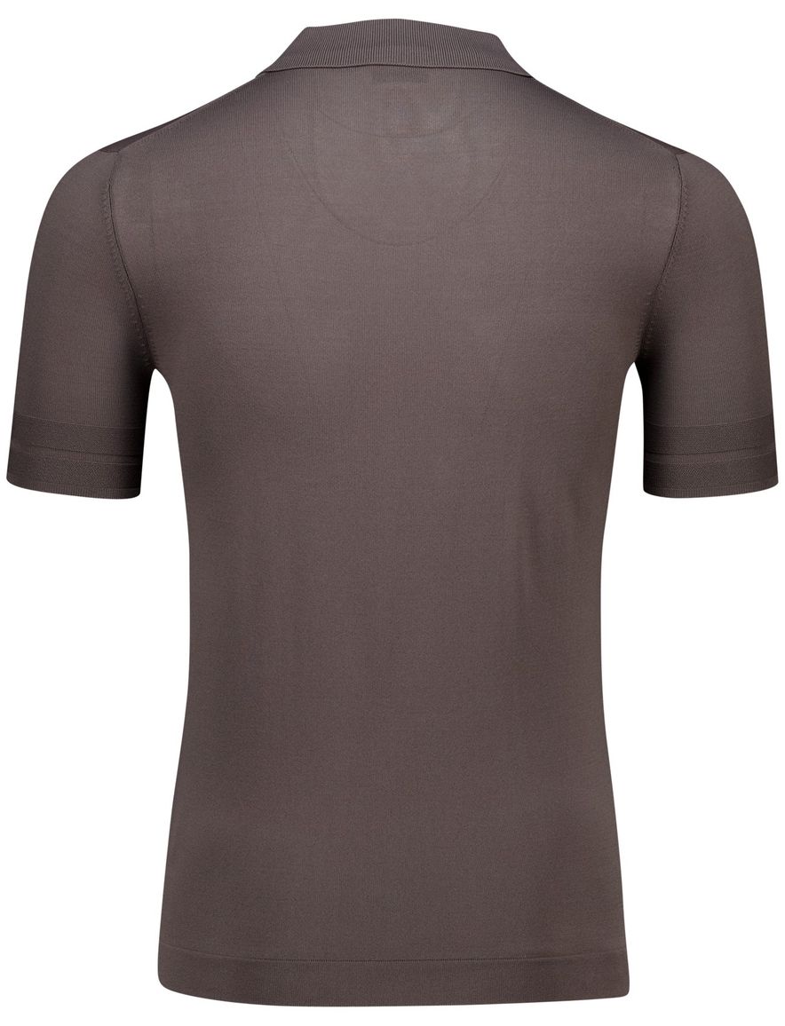 Genti polo bruin viscose v-hals