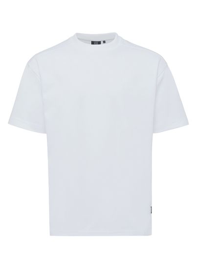 Genti Genti T-shirt wit effen normale fit polyamide