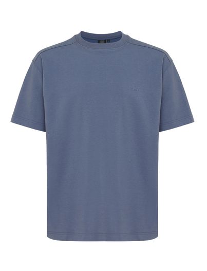 Genti Genti T-shirt blauw effen normale fit