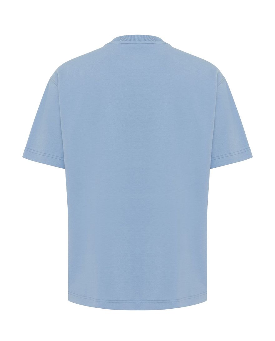Genti T-shirt blauw effen normale fit polyamide