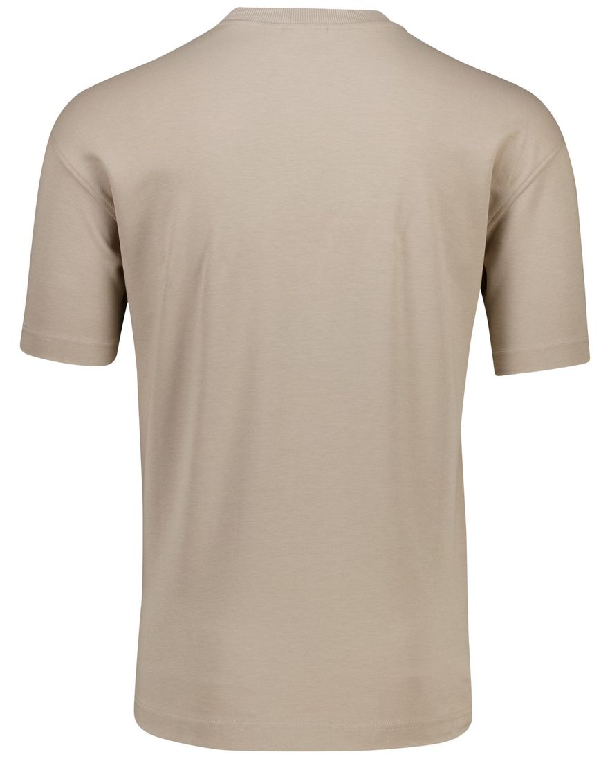 Genti T-shirt korte mouw bruin effen normale fit katoen