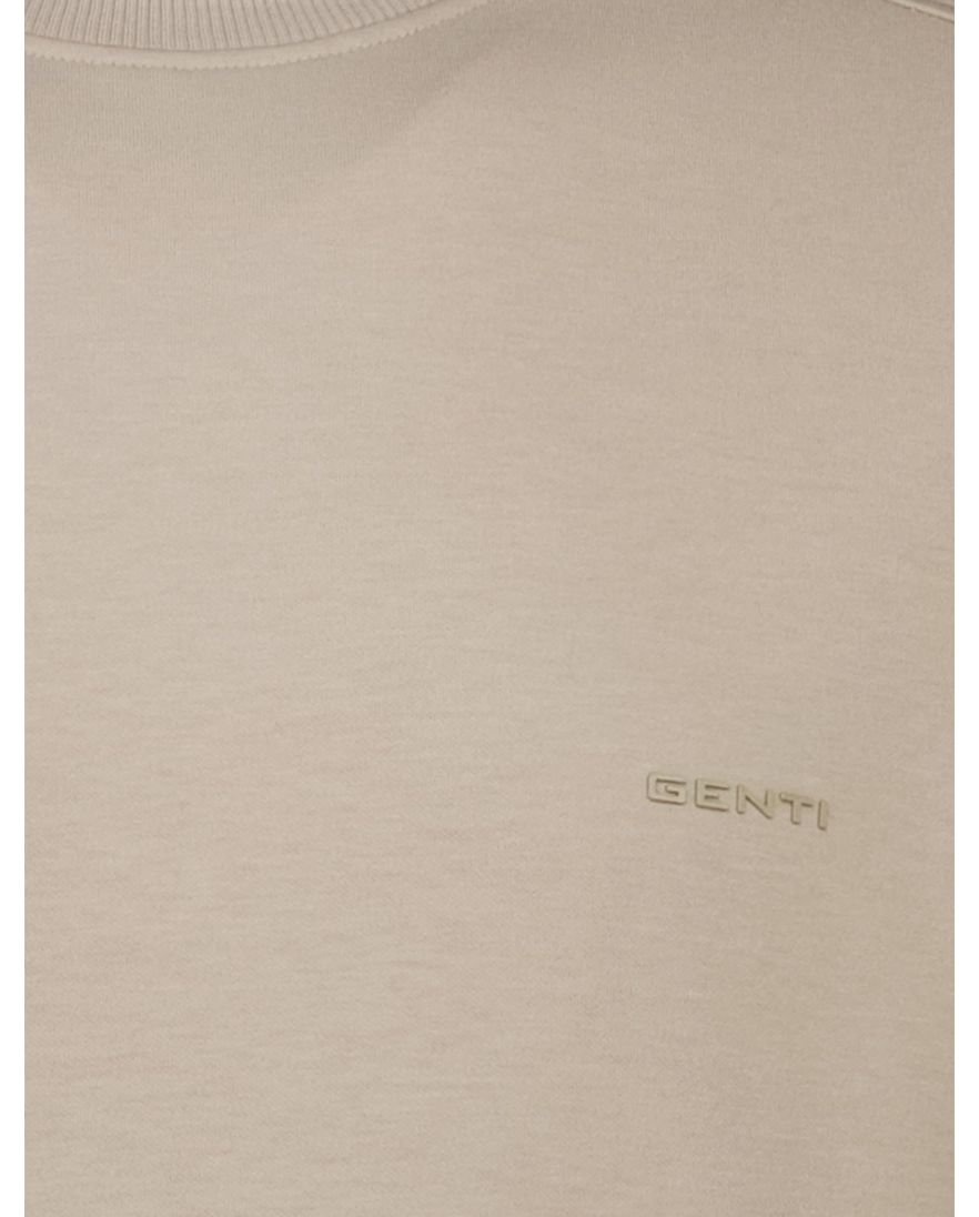 Genti T-shirt korte mouw bruin effen normale fit katoen