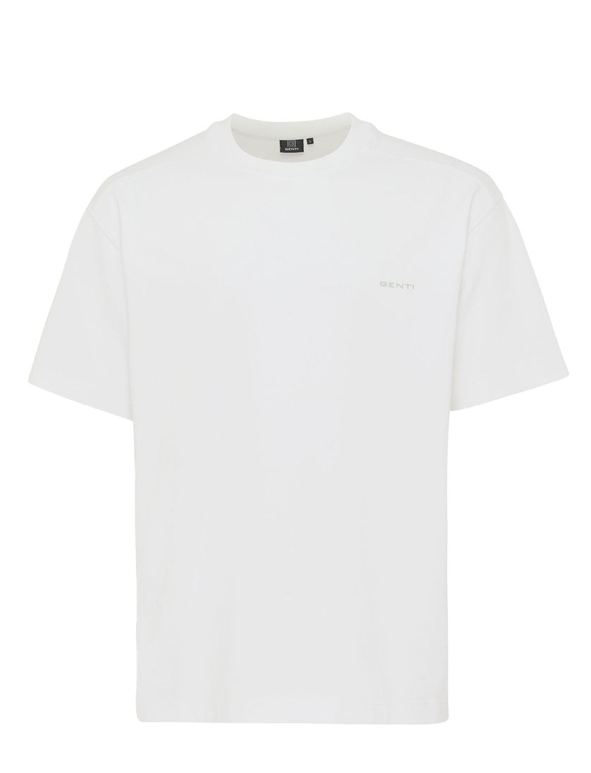 Genti T-shirt wit back print katoen relaxed fit