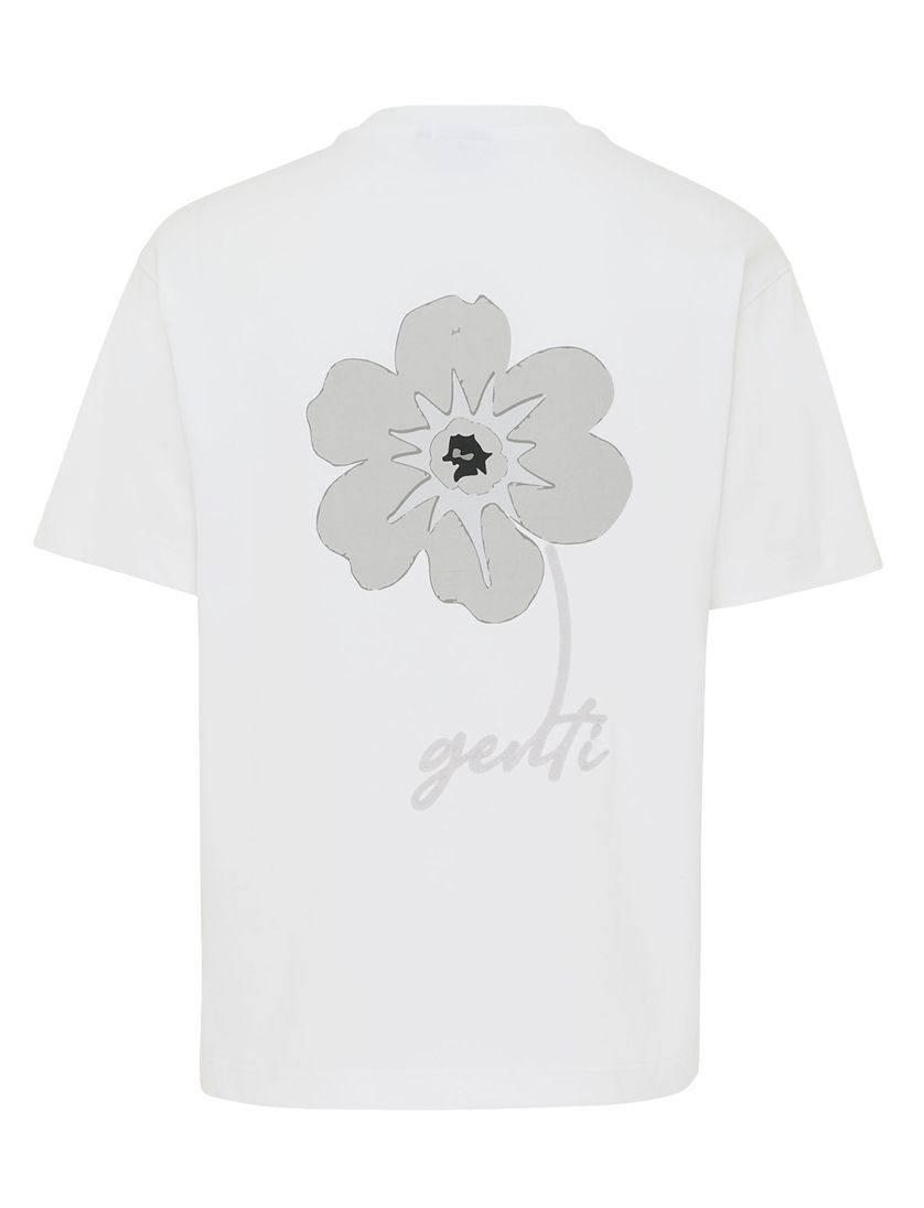 Genti T-shirt wit back print katoen relaxed fit