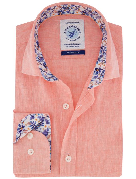 A Fish Named Fred overhemd zalm gemeleerd