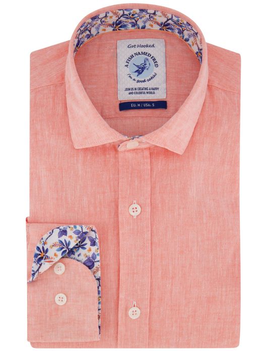 A Fish Named Fred overhemd zalm gemeleerd