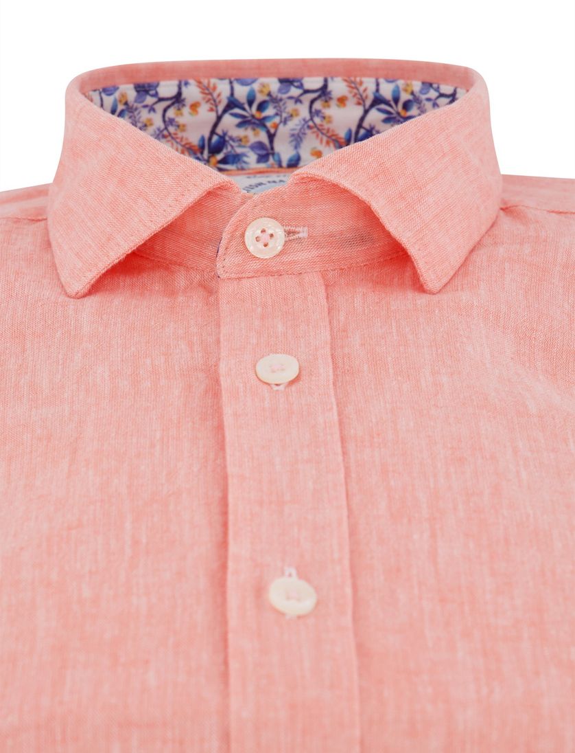 A Fish Named Fred overhemd zalm gemeleerd katoen