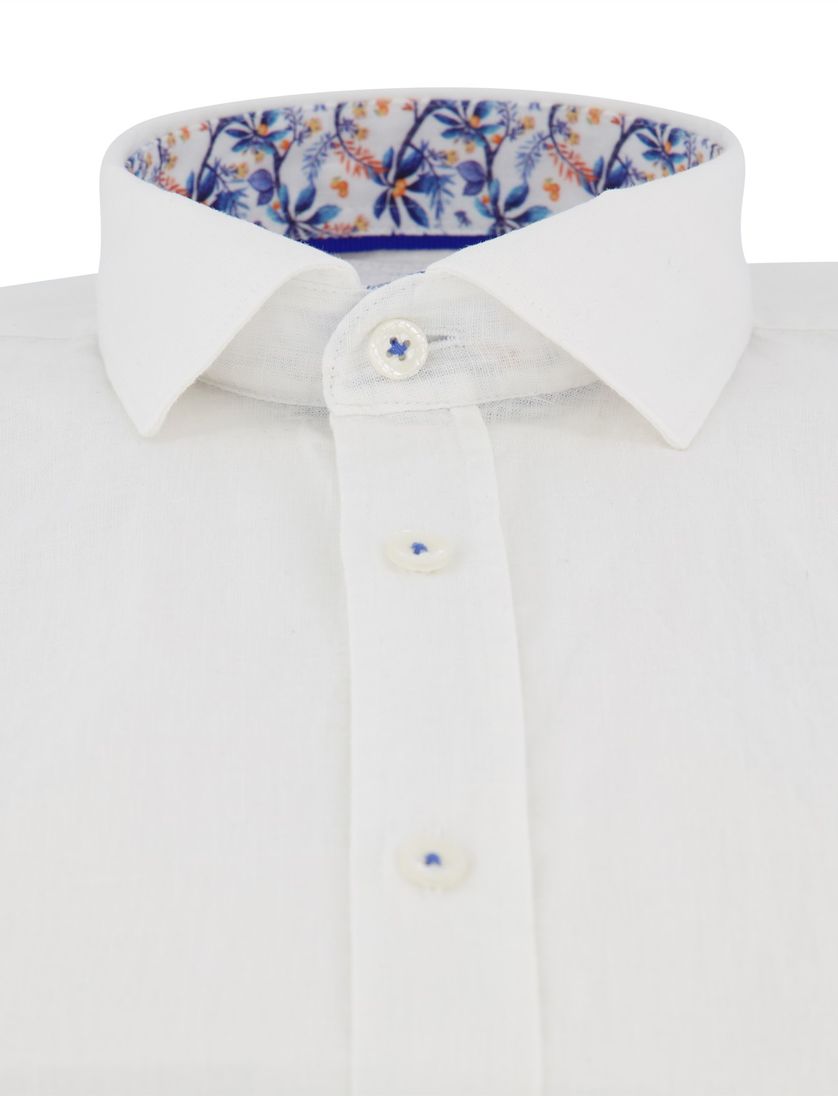 A Fish Named Fred overhemd ecru linnenmix effen