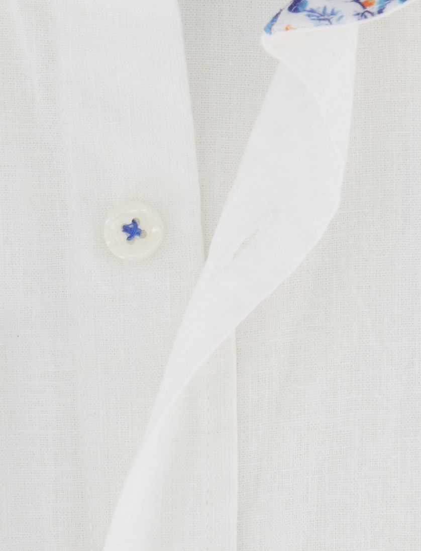 A Fish Named Fred overhemd ecru linnenmix effen