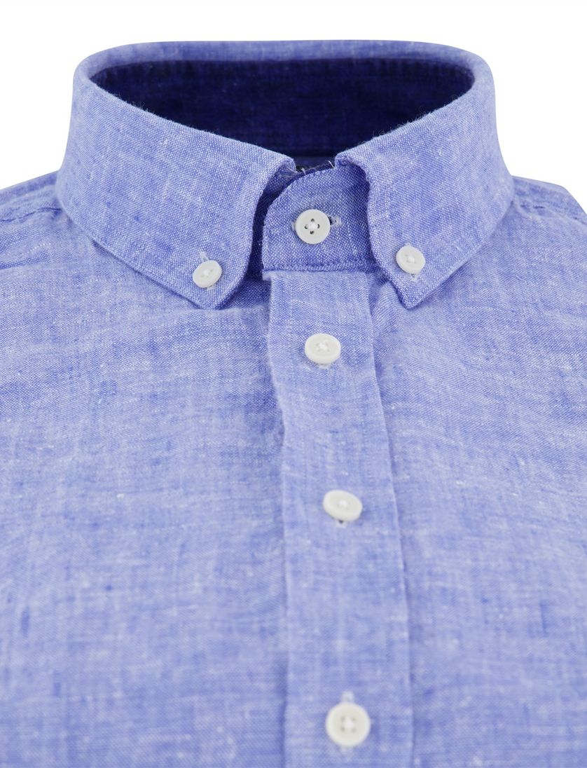 Giordano overhemd casual korte mouw blauw gemêleerd