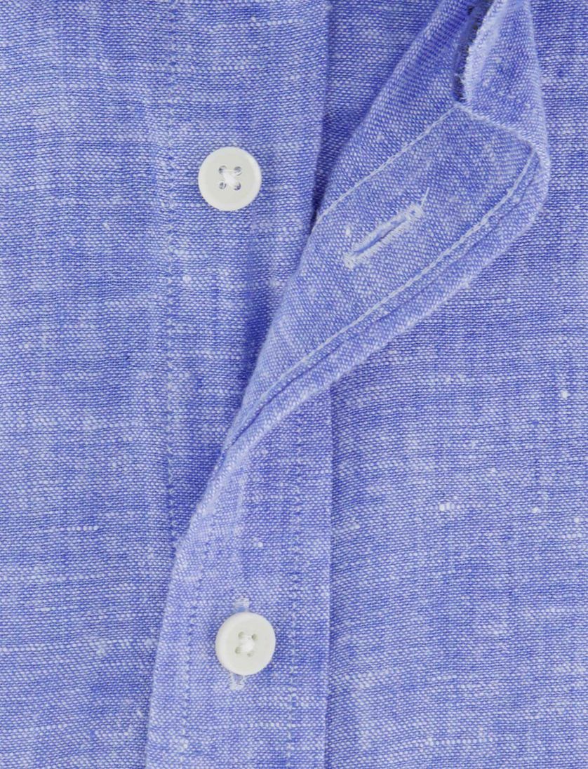 Giordano overhemd casual korte mouw blauw gemêleerd