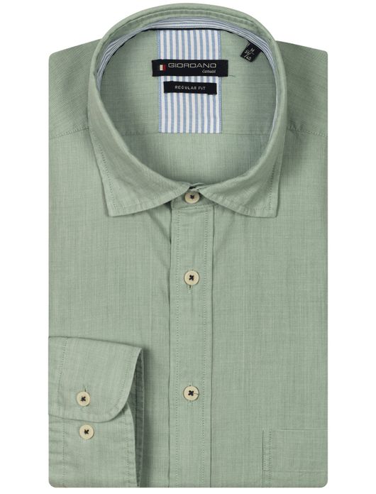 Giordano overhemd groen borstzak